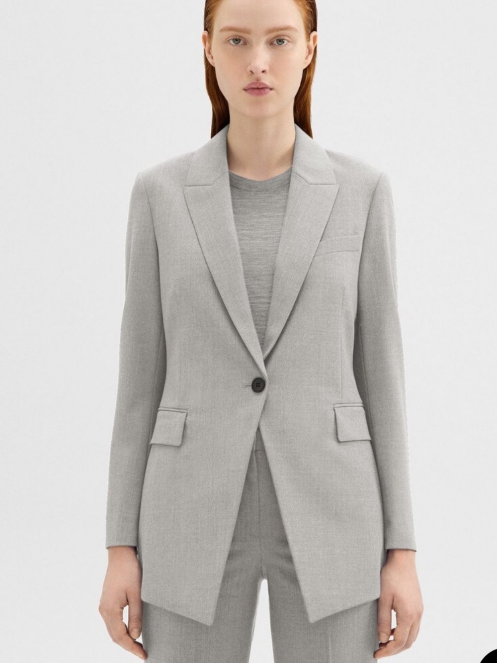 THEORY Light Gray Good Wool Etiennette Blazer Suit Jacket